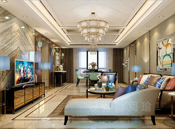 白丝美女黄图视频世纪江尚三室两厅168平装修设计效果欣赏